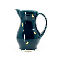 Summer pitcher in peacock and gold