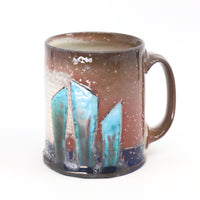 Flat bottom mug, soda fired