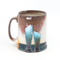 Flat bottom mug, soda fired