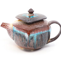 Squared teapot, soda fired