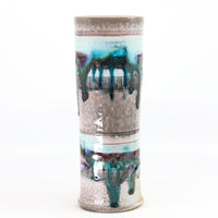 Soda-fired, porcelain cylinder vase