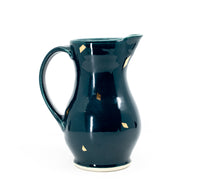 Summer pitcher in peacock and gold