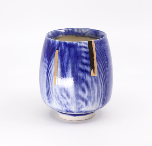 Five o'clock cocktail cup in blue and gold