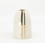 Bud vase in snow white and gold