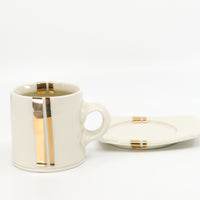 Espresso mug and saucer set in snow white