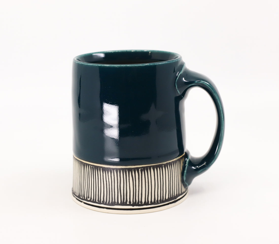 Flat bottom mug in Peacock
