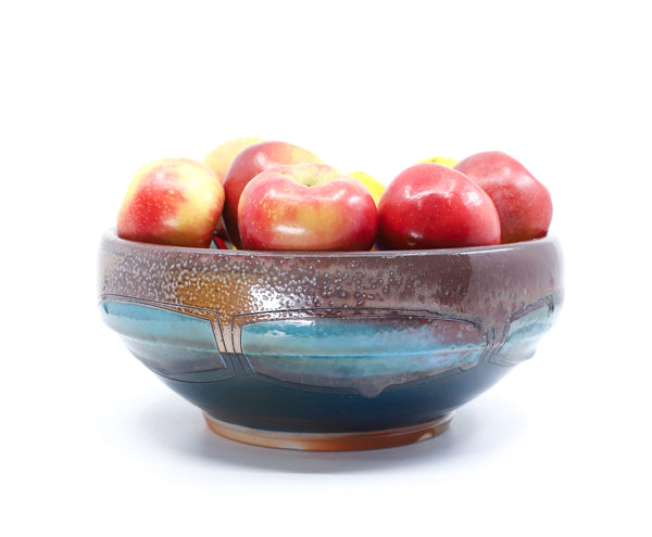 Large soda-fired serving bowl