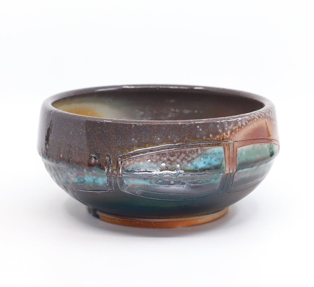 Medium soda-fired serving bowl 5