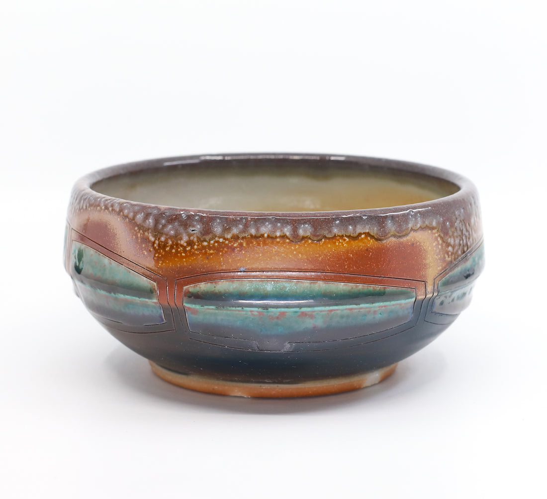 Medium soda-fired serving bowl 5