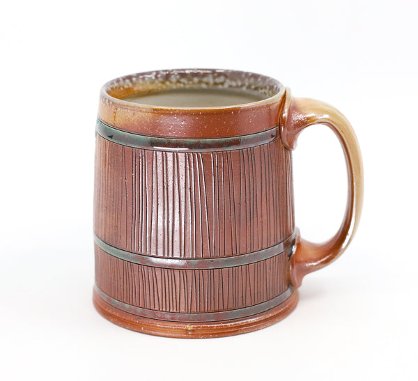 Flat bottom mug, soda fired