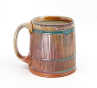 Flat bottom mug, soda fired