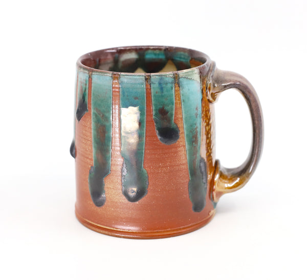 Flat bottom mug, soda fired