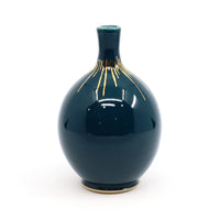 Small bud vase in peacock