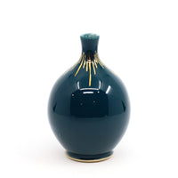 Small bud vase in peacock