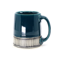 Flat bottom mug in peacock