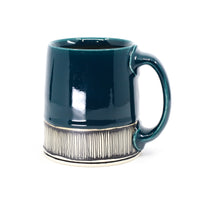 Flat bottom mug in peacock
