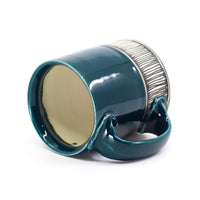 Flat bottom mug in peacock