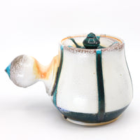 Side-handled teapot, soda fired