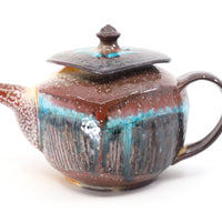 Squared teapot, soda fired