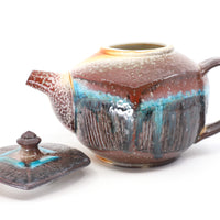 Squared teapot, soda fired