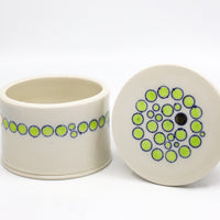 French butter dish in blue and green
