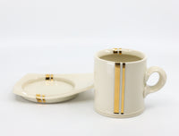 Espresso cup and saucer set in snow white and gold