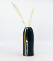 Bud vase in peacock and gold