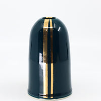 Bud vase in peacock and gold