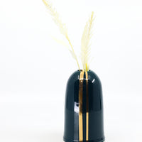 Bud vase in peacock and gold