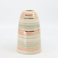 Bud vase in green, pink and gold