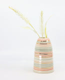 Bud vase in green, pink and gold