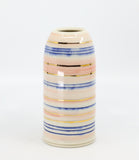 Bud vase in blue, pink and gold