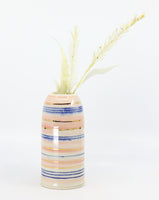 Bud vase in blue, pink and gold