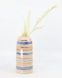 Bud vase in blue, pink and gold