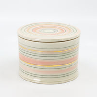 French butter dish in green and pink
