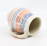 Belly mug in blue, pink and gold