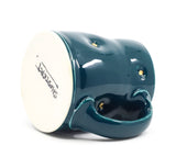 Flat bottom mug in peacock and gold