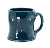 Flat bottom mug in peacock and gold