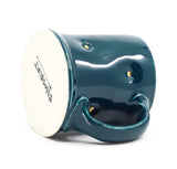 Flat bottom mug in peacock and gold