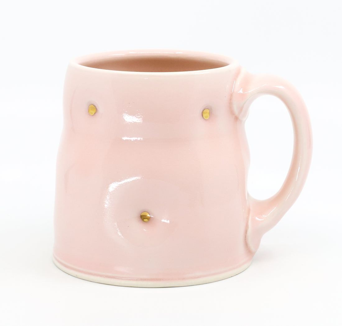 Flat bottom mug in Charleston and gold