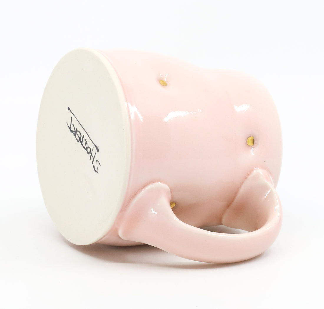Flat bottom mug in Charleston and gold