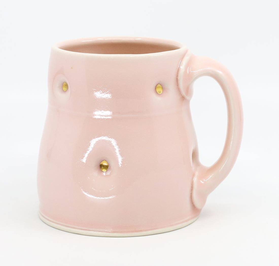 Flat bottom mug in Charleston and gold