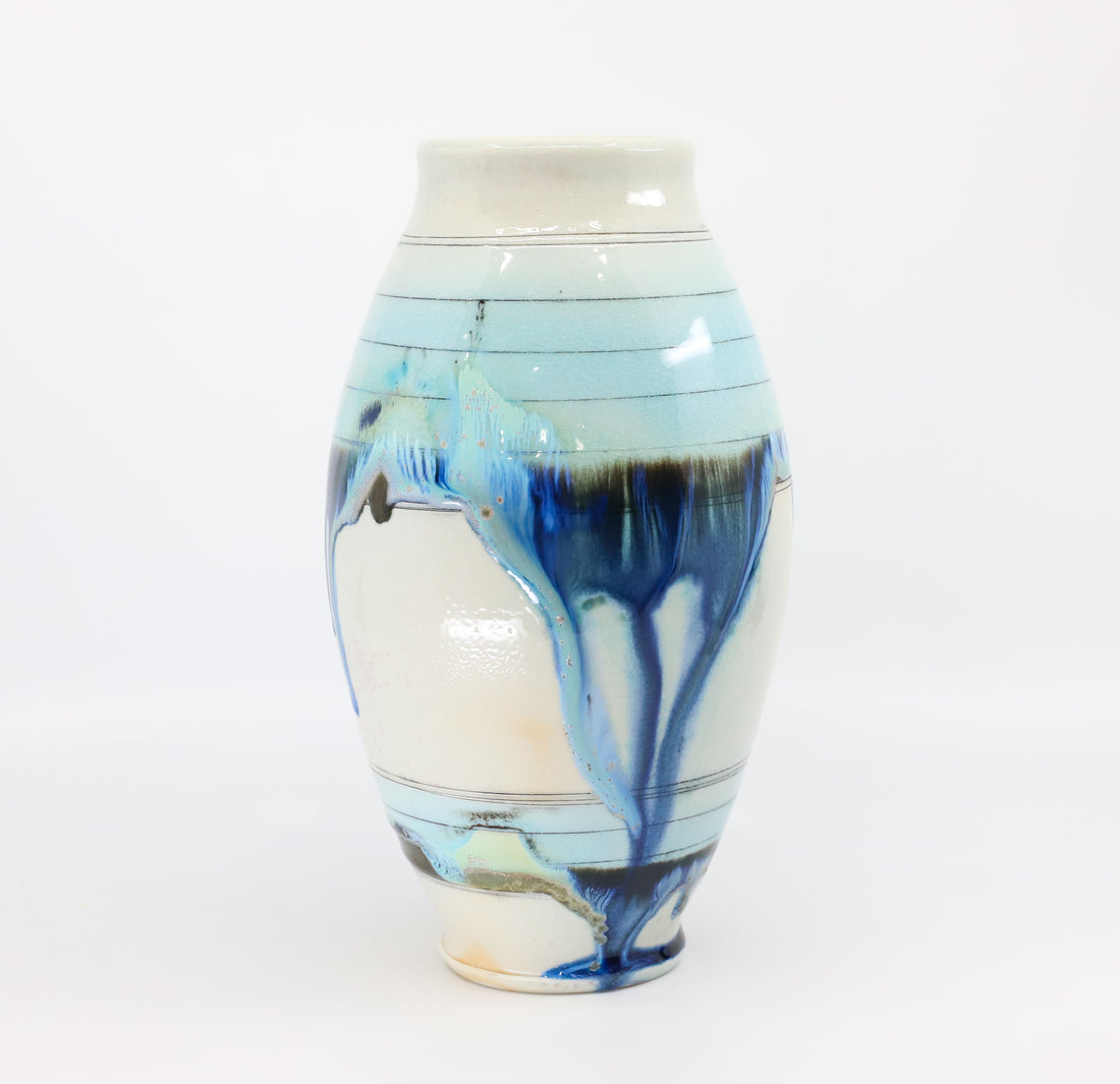 Soda-fired porcelain vase