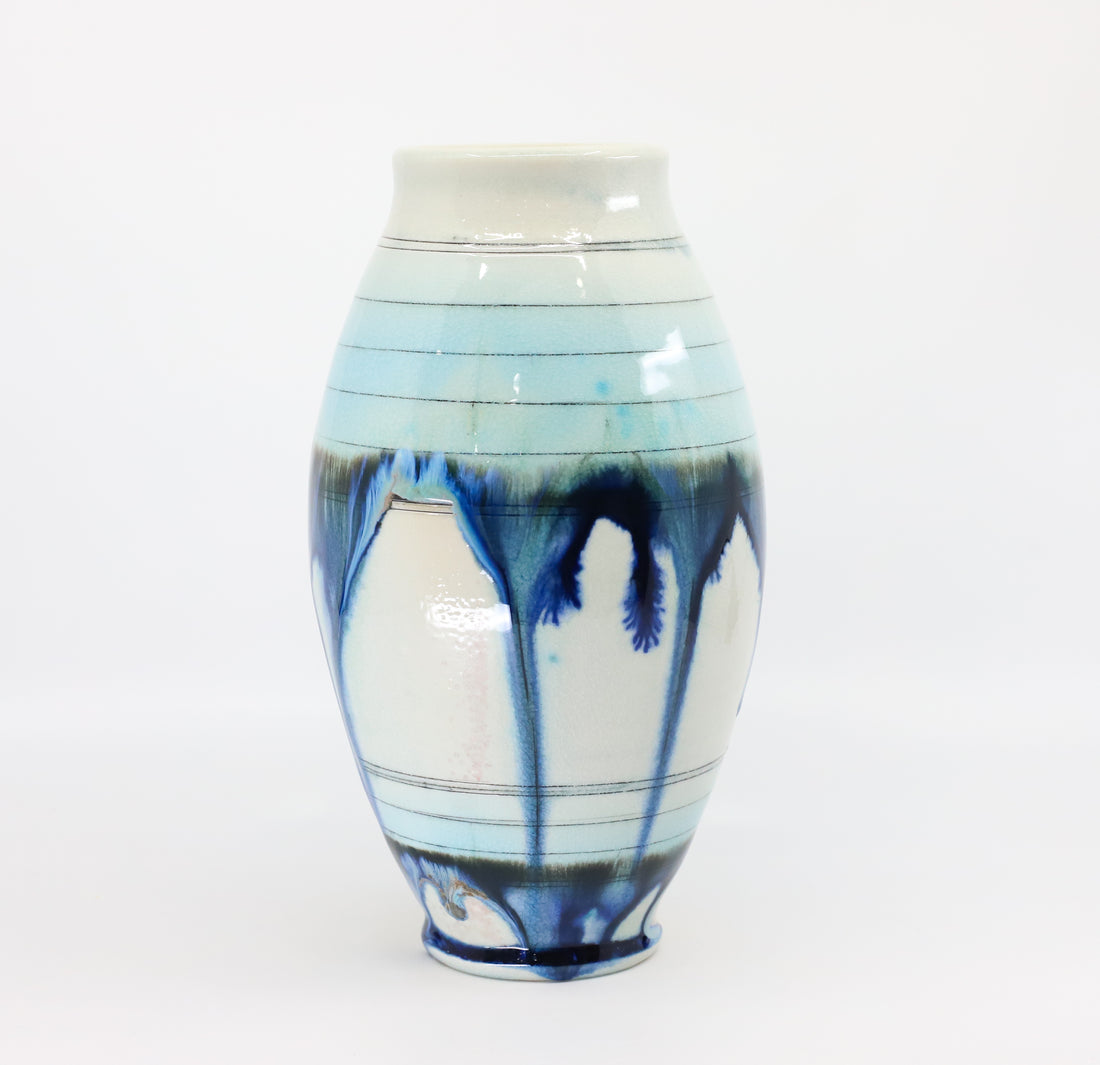 Soda-fired porcelain vase