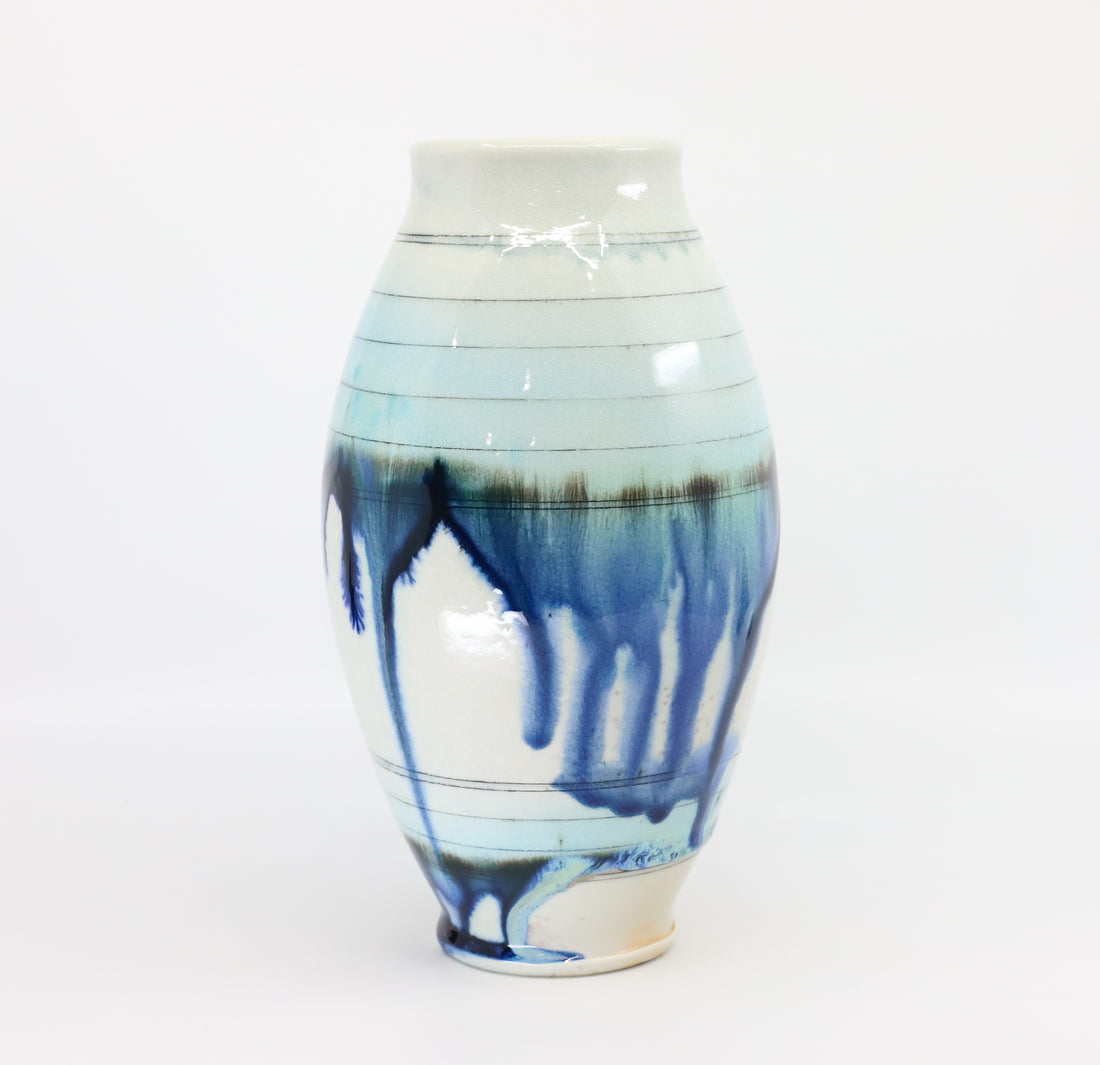 Soda-fired porcelain vase