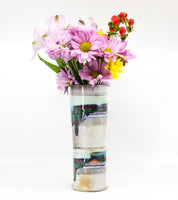 Soda-fired, porcelain cylinder vase