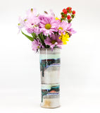 Soda-fired, porcelain cylinder vase