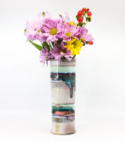 Soda-fired, porcelain cylinder vase