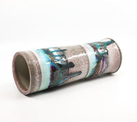 Soda-fired, porcelain cylinder vase