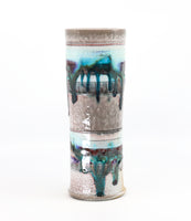 Soda-fired, porcelain cylinder vase
